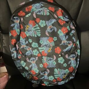 Stitch Floral Black Backpack